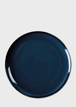 Обеденная тарелка синего цвета из фарфора Sanodegusto Calido 27см, фото