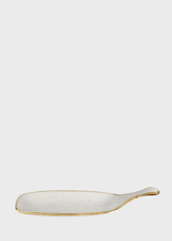 Блюдо сервірувальне з ручкою Churchill Stonecast Barley White 28,4см, фото