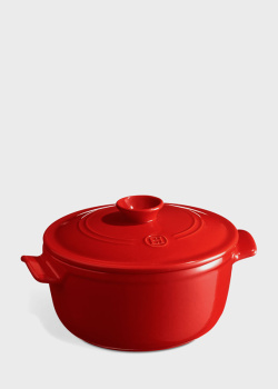 Каструля з кришкою Emile Henry Cookware 2,5л червоного кольору, фото