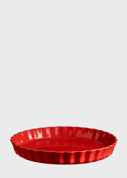 Круглая форма для запекания красного цвета Emile Henry Ovenware 29,5см, фото