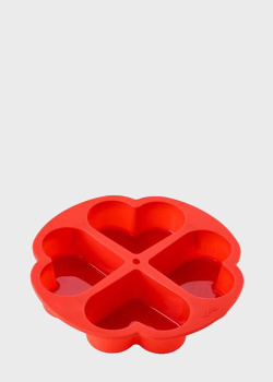 Силіконова форма для випікання на 4 порції Lekue Baking Moulds Hearts 25,6см, фото